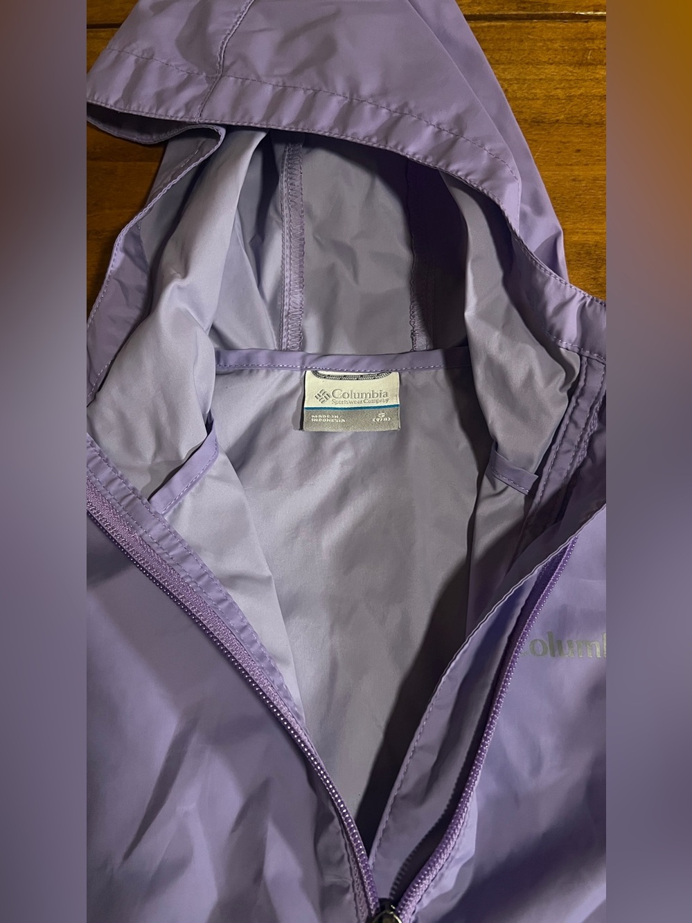 Columbia Lavender Hooded Windbreaker Jacket Kids
